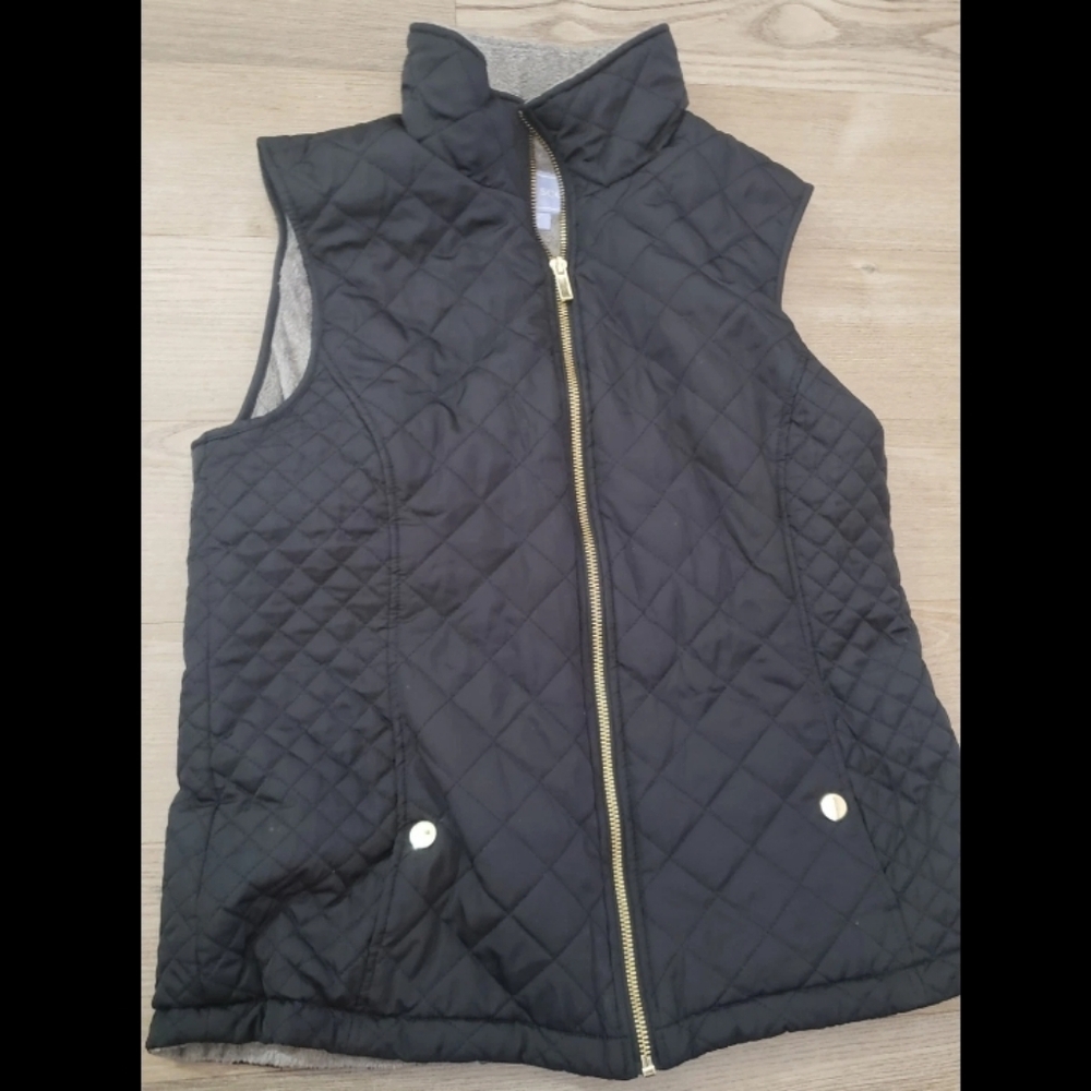 Laura Scott Black Quilted Vest